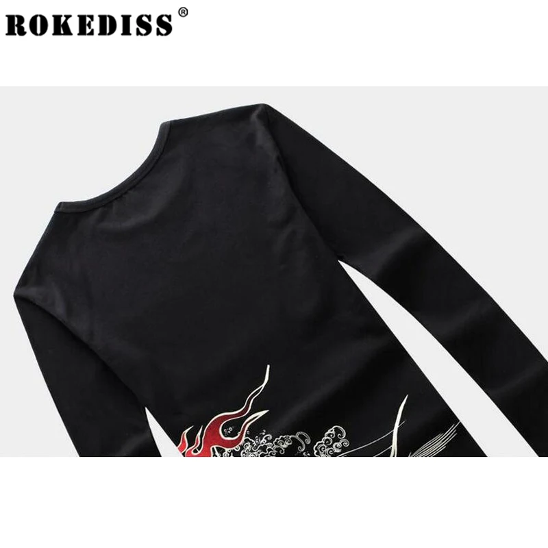 Новейший Китайский стиль С Длинным рукавом мужская Футболка Стильный Tide Бренд