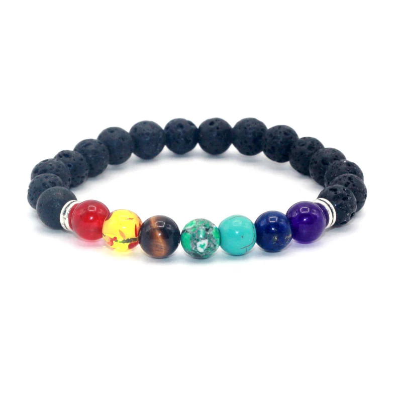 Браслет из 7 Чакр разных цветов для мужчин и женщин Исцеляющие сбалансированные
