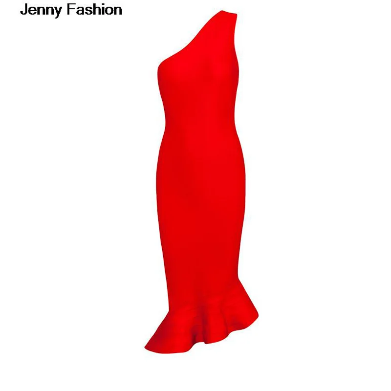 Jenny мода 2016 новое горячее женское сексуальное облегающее платье с одним плечом