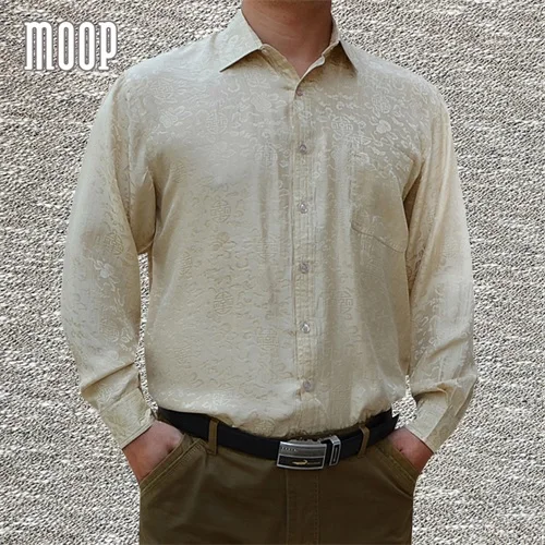 5 цветов, натуральный шелк, мужская рубашка, драконий жаккард, chemise homm camiseta masculina camisa masculina LT380 - Цвет: Beige per pic
