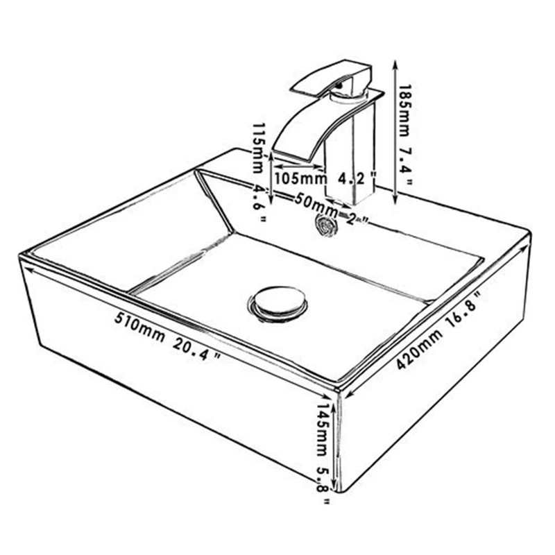 Керамический кран KEMAIDI для умывальника в ванную комнату маленький Водопад набор