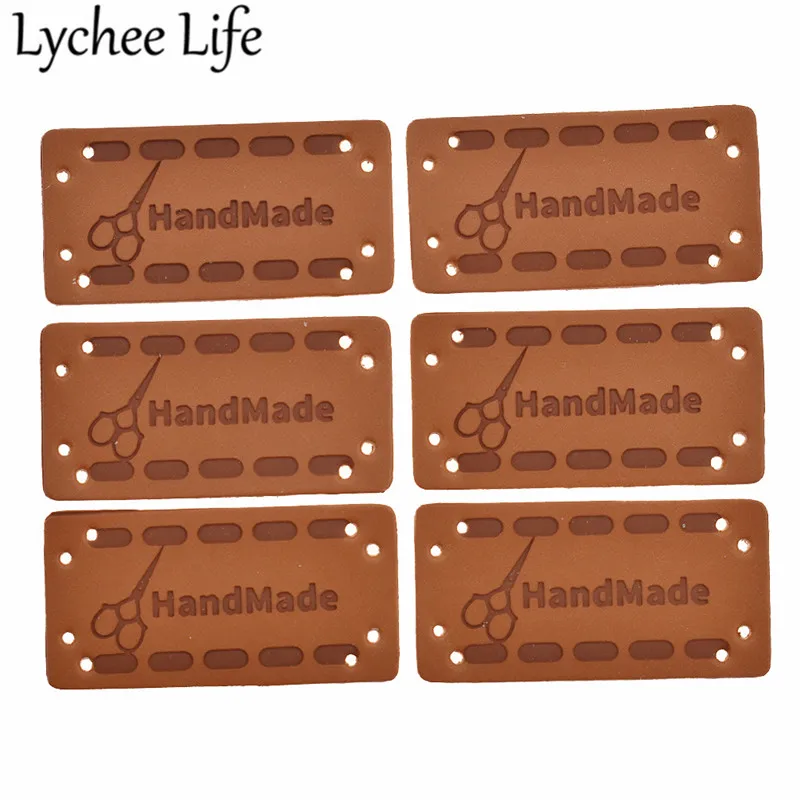 Lychee 20 шт брелки из кожи PU ручной работы этикетки буквы птицы печатные самодельные