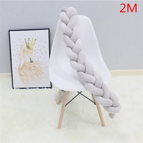 grey 2M 1 м/2 м/3 м Детская кровать бампер узел детская кровать подушка De Lit Tresse Bebe бортики для кроватки Детская кроватка бампер декор комнаты - Цвет: grey 2M
