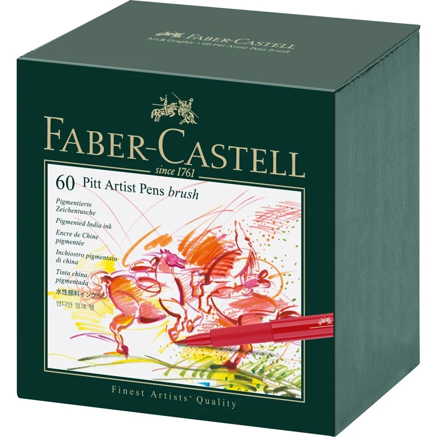 FABER CASTELL 60 цветов Мягкая головка Марка Ручка 24 цвета 48 цвет Питт Изобразительное искусство Акварельная ручка головка
