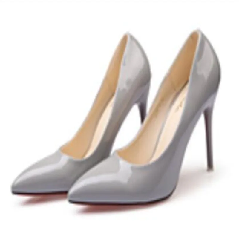2019 Hot Women Shoes Pointed Toe Pumps Patent Leather Dress High Heels Boat Wedding Zapatos Mujer Blue Wine Red Lady | Обувь
