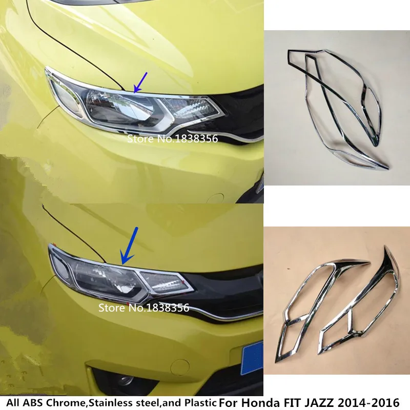

Горячая Распродажа, для Honda FIT JAZZ 2014 2015 2016, автомобильный Стайлинг, передняя головка, светильник, лампа, капот, Формовочная рама, ABS хромирован...