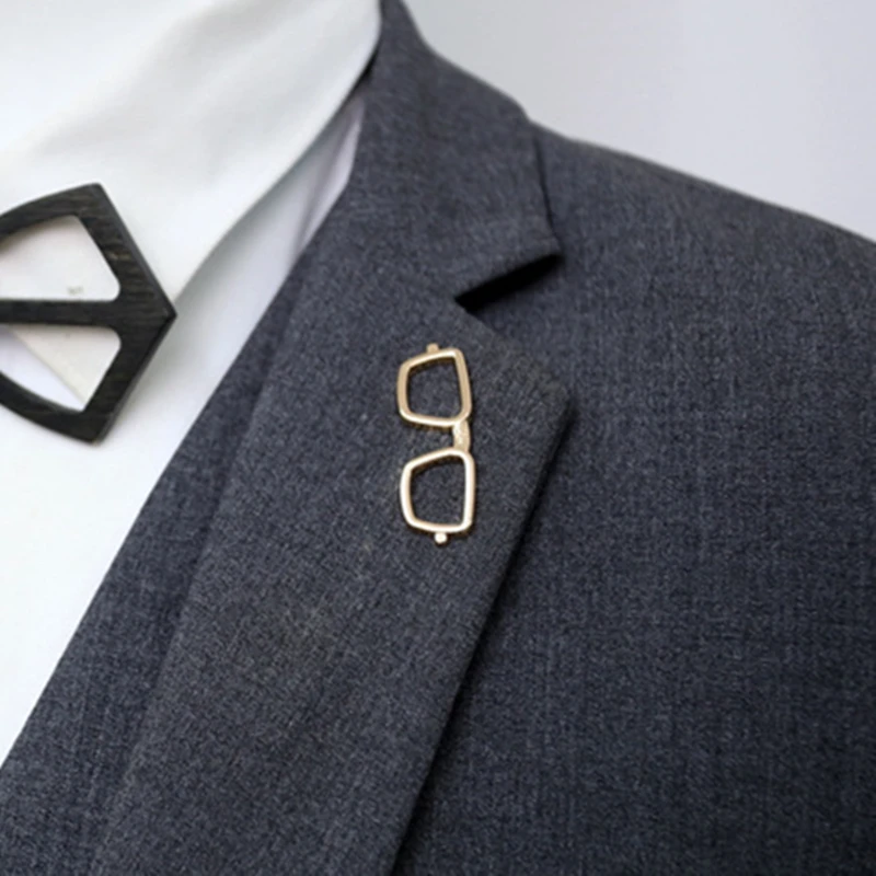 Doreenbeads Модные мужские Броши золотого цвета оправа круглые очки стиль большой