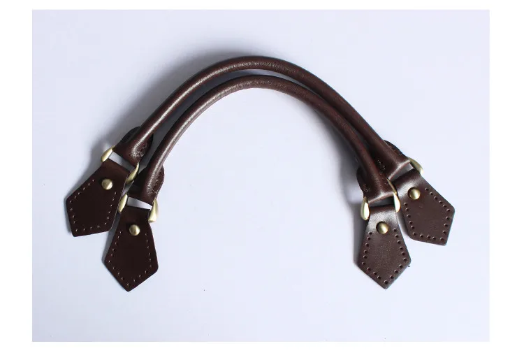 coffee handle Сумка с ручками, натуральная кожа, роскошная брендовая сумка, наборы ручных ручек, действительно окисление, коровья кожа, аксессуары, сумки, запчасти - Цвет: coffee handle