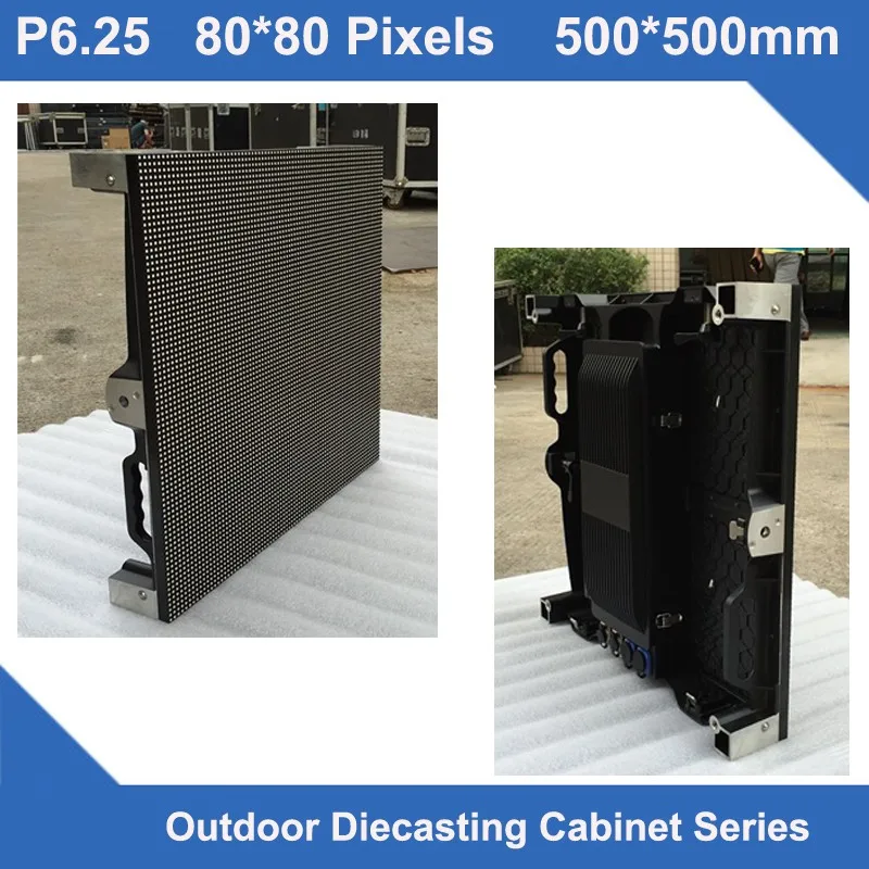 

TEEHO 6pcs/lotled cabinet outdoor P6.25 waterproof Diecasting Cabinet panel 500mm*500mm slim advertising led display billboardTV