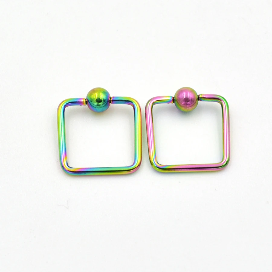 Бесплатная доставка 2 шт. модные квадратные серьги Для Пирсинга Ушей для бровей 4