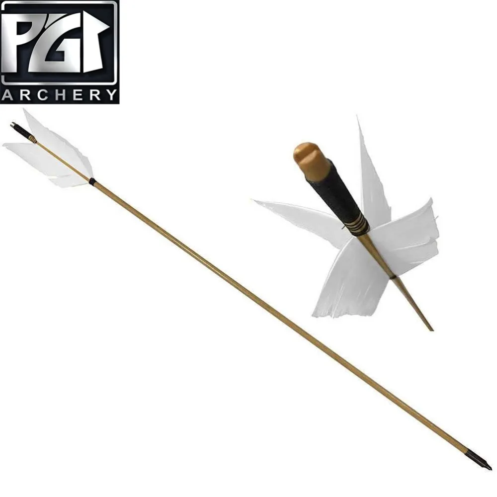 PG1ARCHERY стрельба из лука цель гриппа стрелы 12 шт традиционные деревянные 4 перья