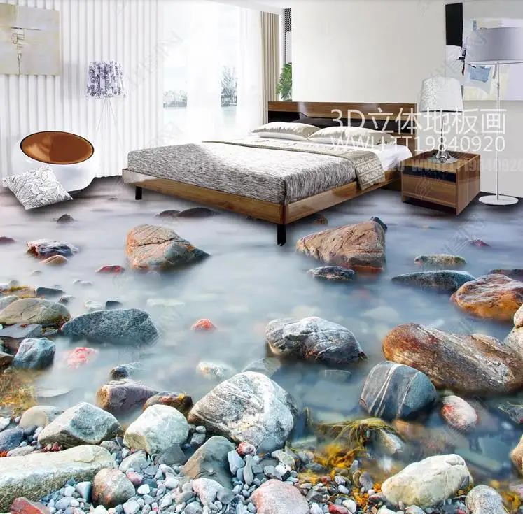 

photo 3d flooring Stone cloud Self Adhesive Bedroom living room Waterproof wall papers home decor floor mural wallpaper