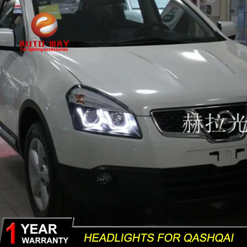 Автомобильный Стильный чехол на голову для Nissan Qashqai 2008-12 фары светодиодный фонарь DRL Объектив Двойной Луч Биксеноновые автомобильные аксессуары
