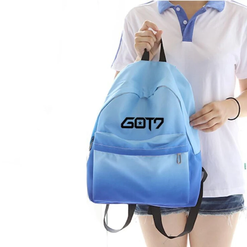 Mainlead Kpop Got7 Jackson Mark Розовый Синий Холщовый Рюкзак студенческий рюкзак| |