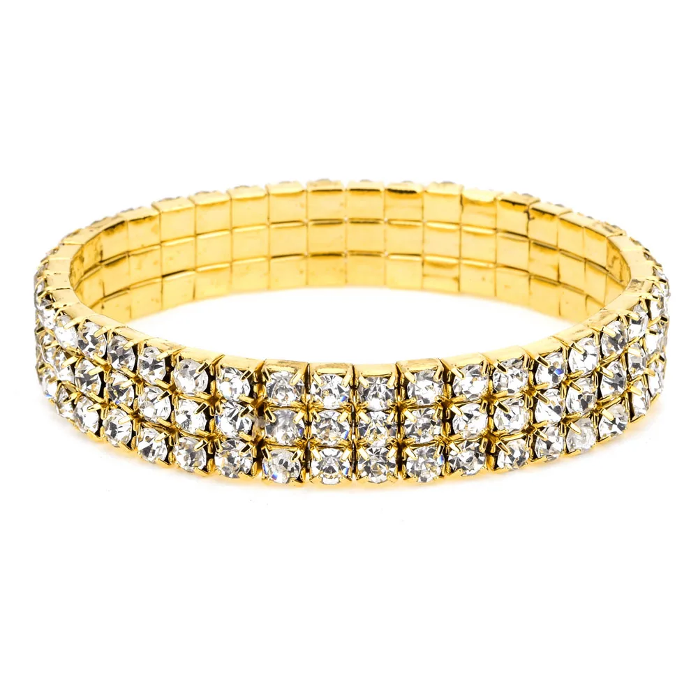 SLZBCY браслеты для женщин блестящие Bling Стразы эластичный браслет со стразами стрейч ювелирные изделия подарок на день Святого Валентина