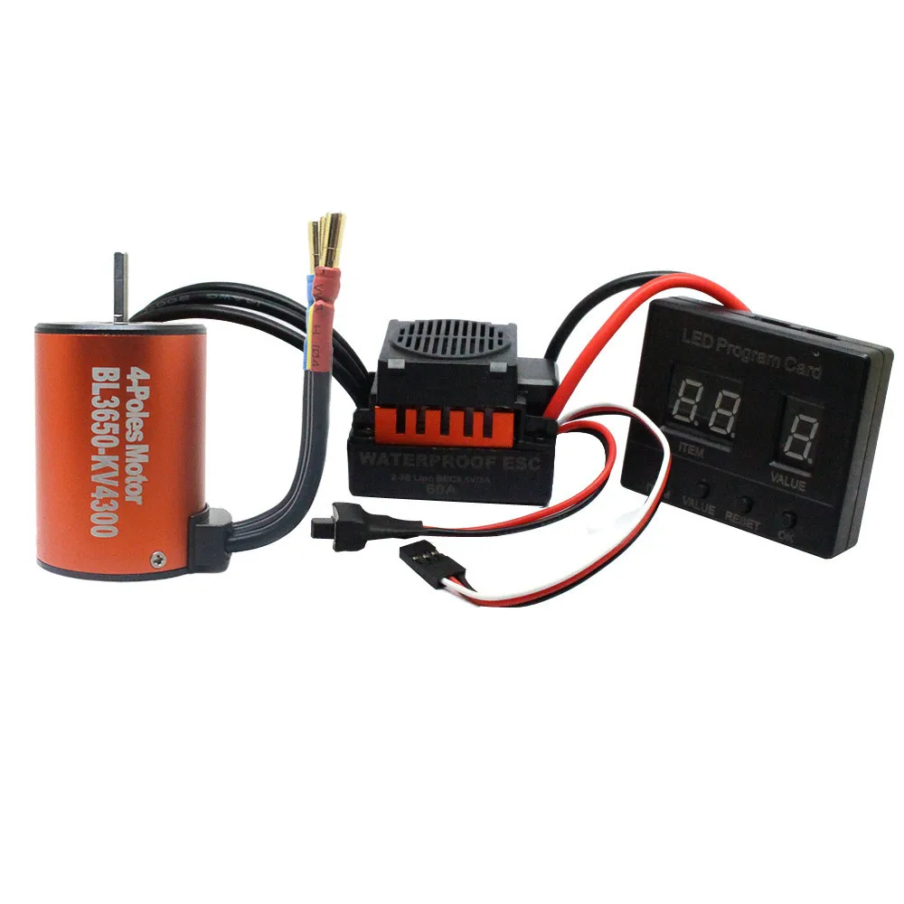 HIINST водонепроницаемый BL3650 4300KV бесщеточный двигатель + 60A ESC светодиодная