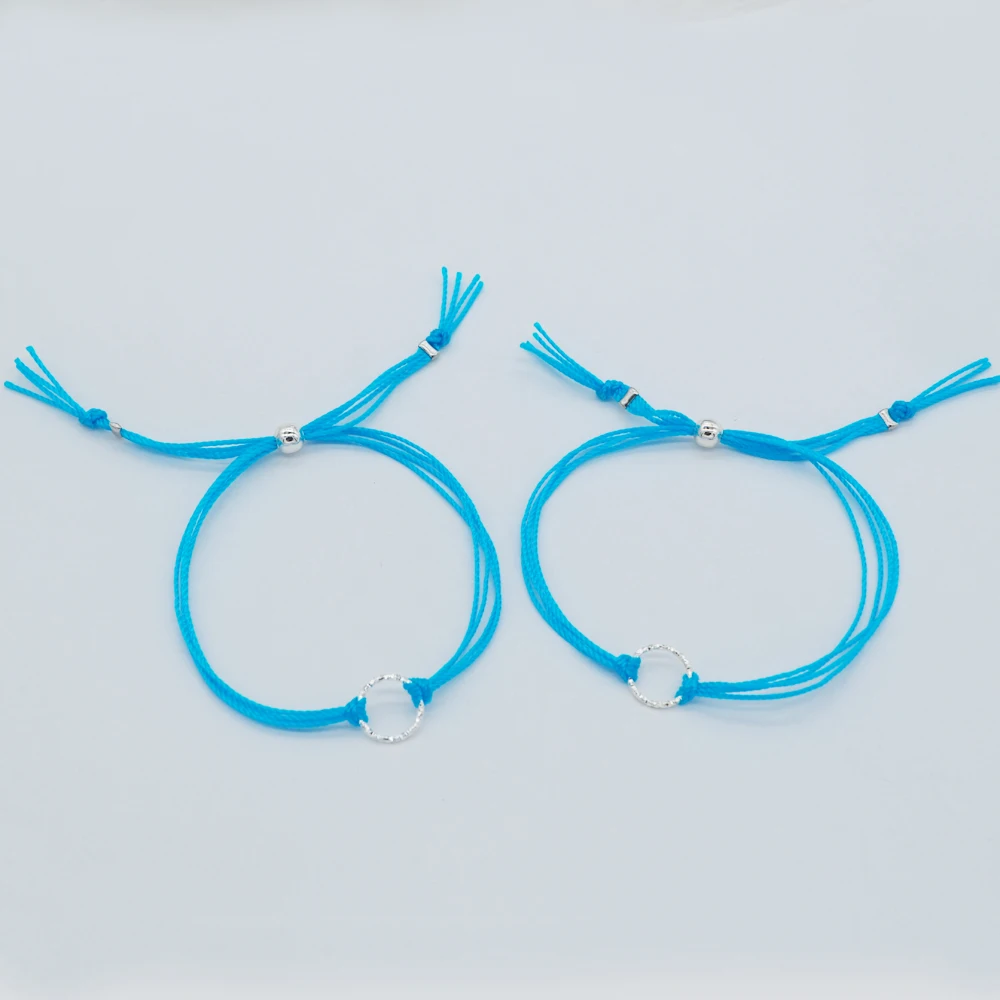 Горячая Распродажа Набор браслетов дружбы с блестящими кольцами черным розовым