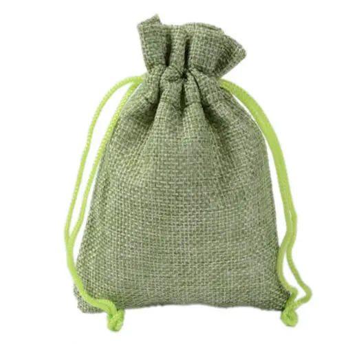 5x Small Bag Natural Linen Pouch Drawstring Burlap Jute Sack Jewelry Gift Bags Coin | Багаж и сумки