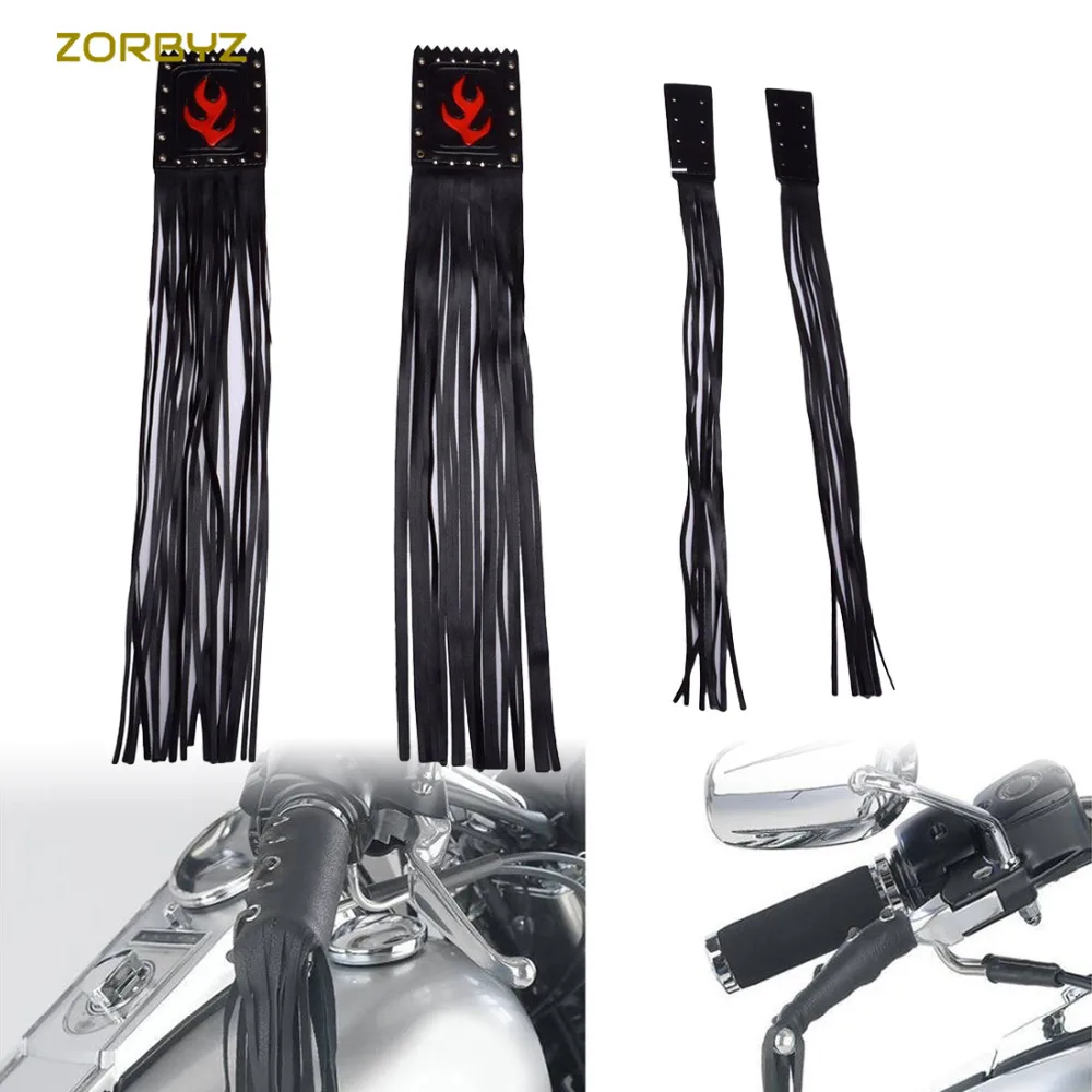 ZORBYZ 1 комплект мотоциклетные черные Пламя искусственная кожа ручка рычаг крышка