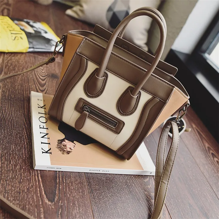 Bolsos Mujer, трапециевидная смайликовая сумка, роскошная Брендовая женская сумка из искусственной кожи, сумка через плечо от известного дизайнера, сумки через плечо
