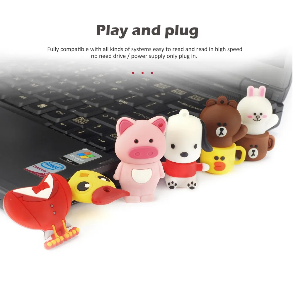 

LEIZHAN Cute Pen drive 16GB USB Flash Drive Memory stick 32gb External Storage Pendrive USB 2.0 Stick 8GB U Disk 64GB Gift USB