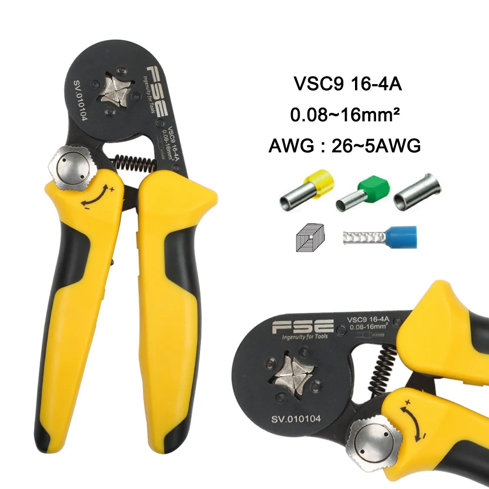 VSC9 16-4A VSC8 6-4A VSC9 10-6A VSC10 16-4A 0,08-10MM2 AWG 23-7 Crimpping плоскогубцы Crimpper для трубки обжимной терминал Ручной инструмент - Цвет: VSC9 16-4A