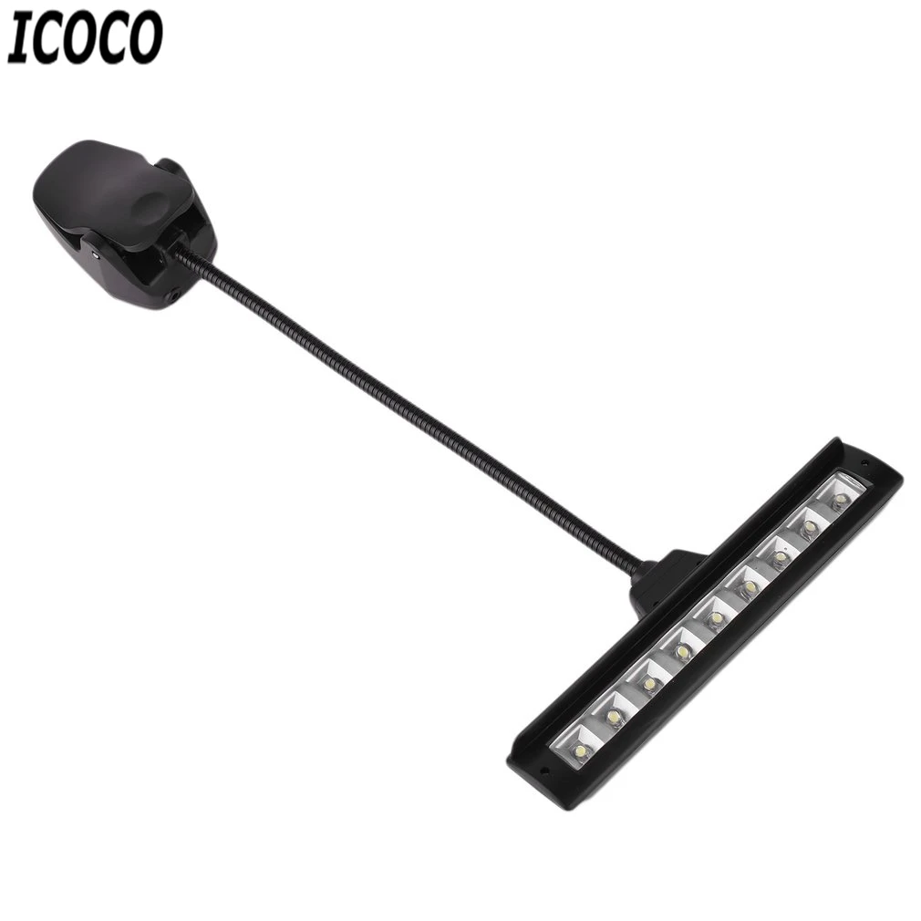 ICOCO 1pcss Портативный 9 светодиодов 12 В клип лампа гибкий свет зарядка Музыка