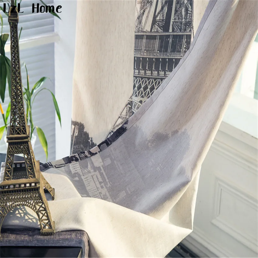 LzL 3D Затемняющая занавеска на окна для дома Парижская башня полиэстер ткань