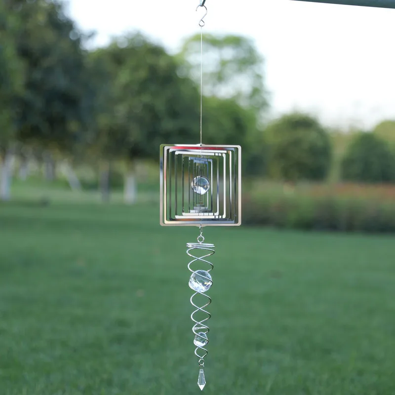 

Wind Chime Mirror Reflective Metal Wire Crystal Ball Wind Bell for Home Garden Decoration MJJ88