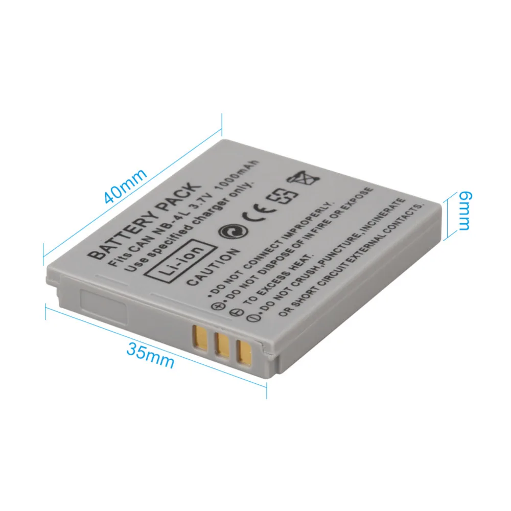 1000 мА/ч, NB-4L NB4L NB 4L литий ионный Батарея акумуляторная батарея для Canon IXUS 30 40 50 55 60 65 80 100 PowerShot SD1000 1100 Камера батареи