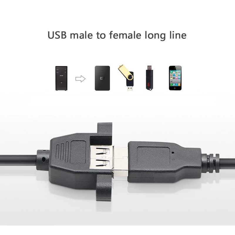 1 шт. Высокое качество USB 2 0 папа к женскому Удлинительный кабель с винт крепления