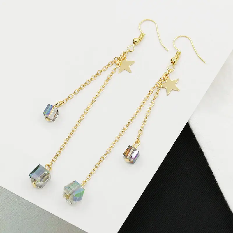 ZCHLGR New Design Creative Jewelry High-grade Elegant Crystal Earrings Round Gold star Wedding Party For Woman | Украшения и