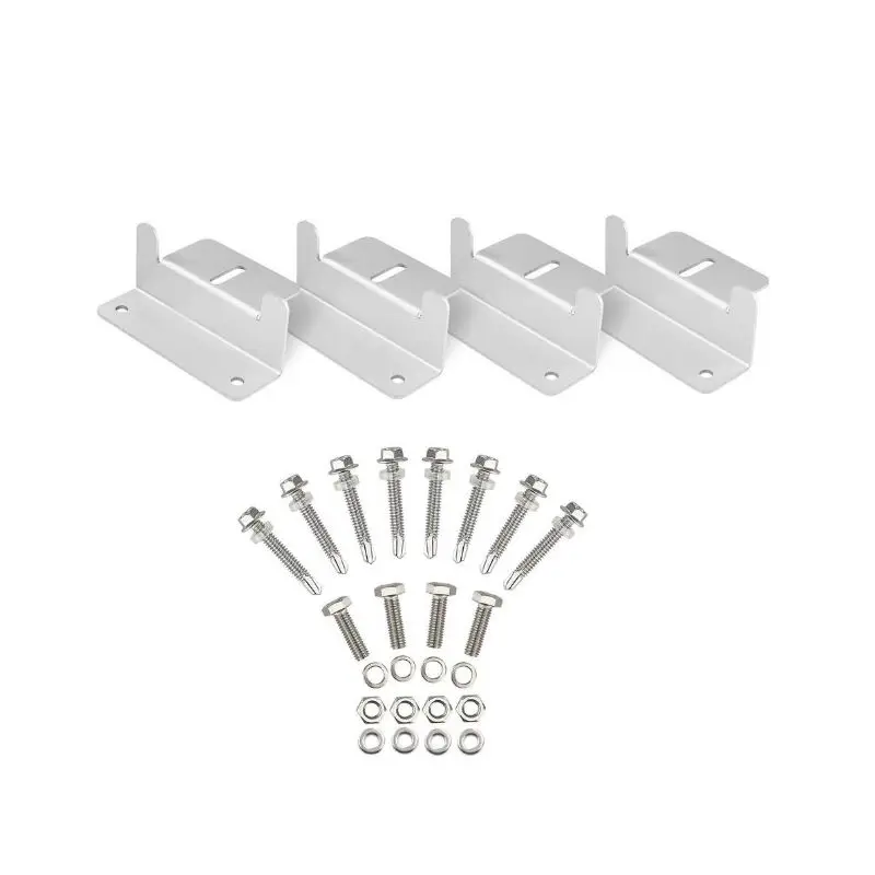 4 панели солнечных батарей Z стиль алюминиевые Кронштейны гайки болты и шайбы для