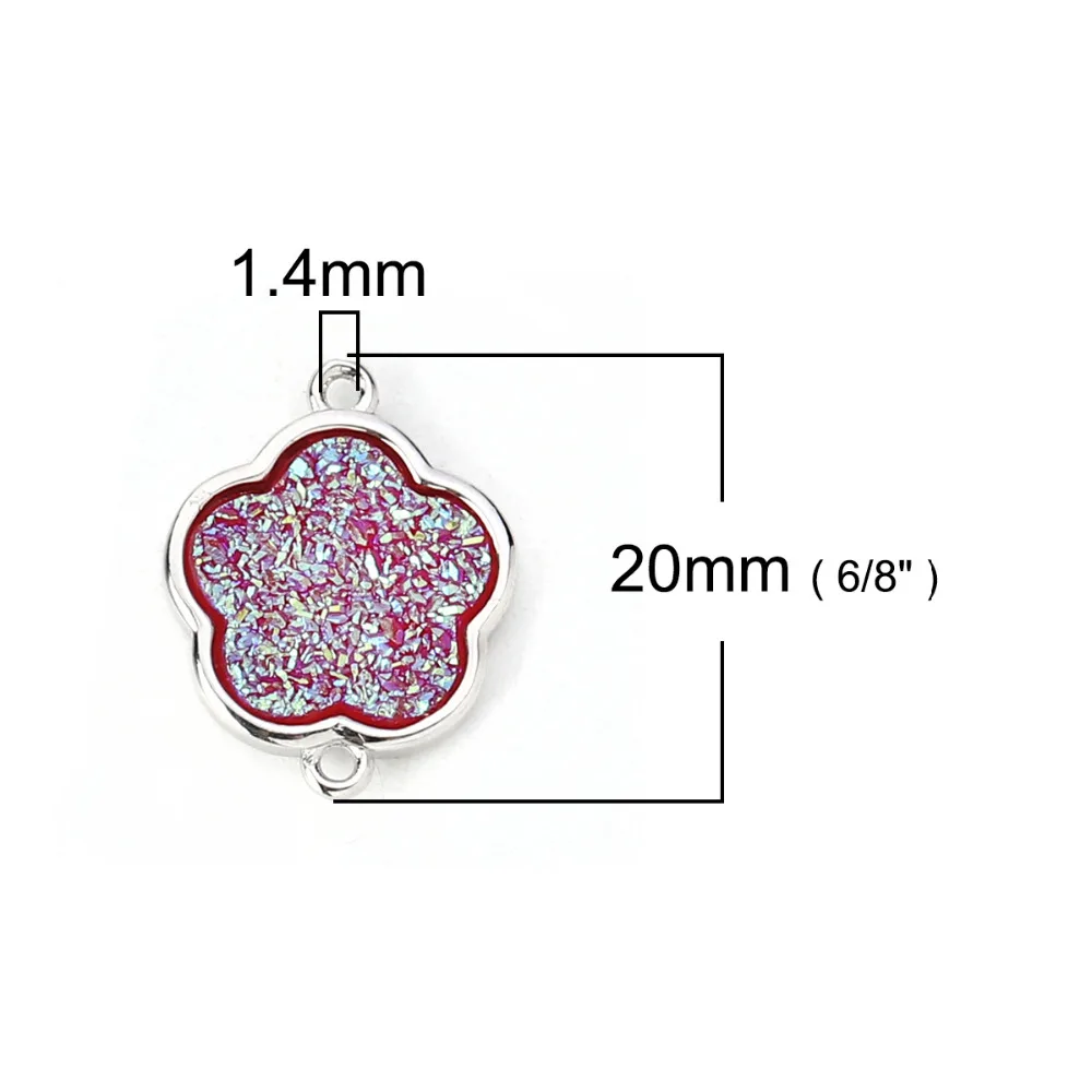 DoreenBeads медные и Синтетические кварцевые соединители Druzy/ Drusy цветок покрытый