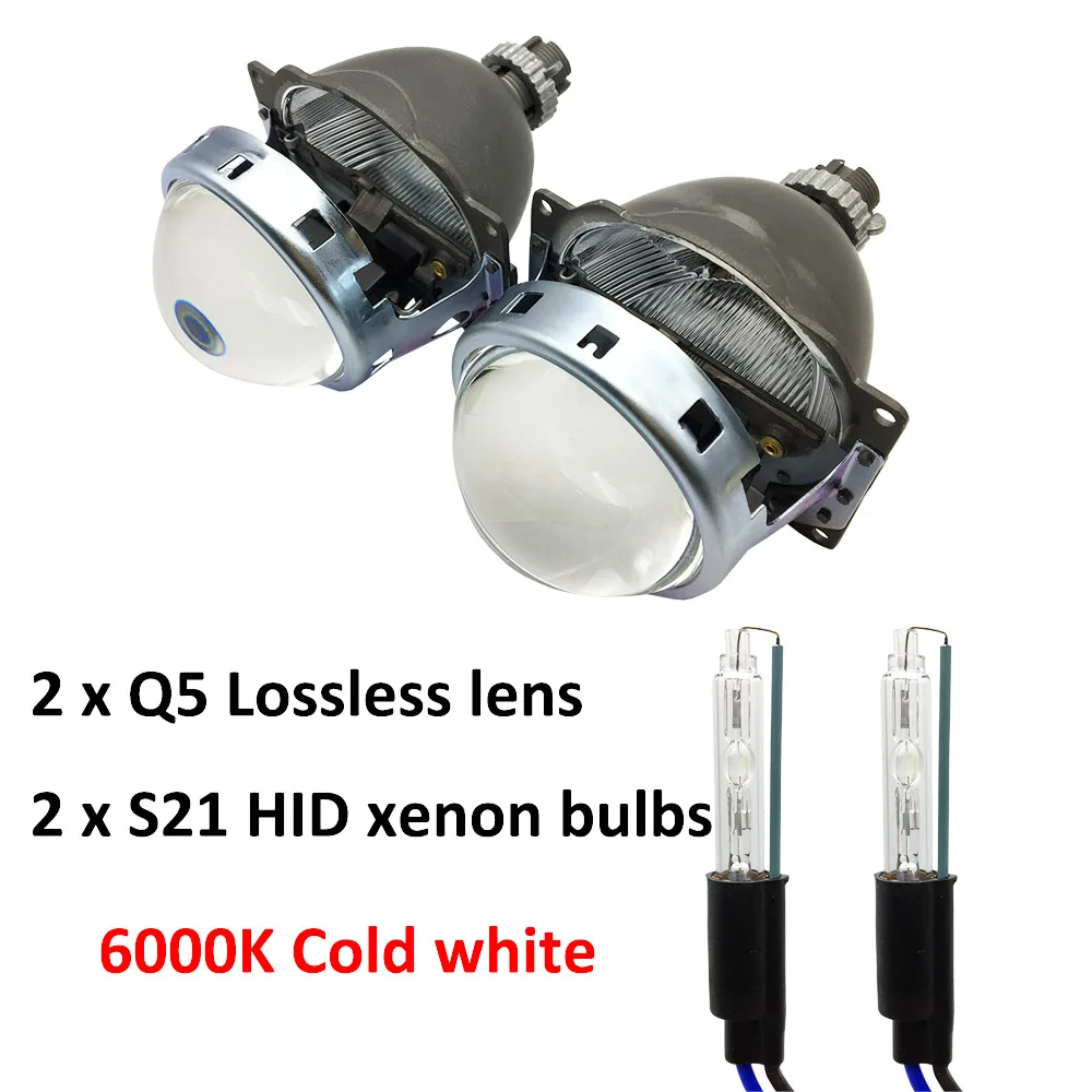6000K cold white TAOCHIS автомобильный головной светильник 3,0 дюймов Биксеноновые линзы проектора Koito Q5 без потерь установка неразрушительная модификация H1 H3 H4 H7 H11 - Цвет: 6000K cold white