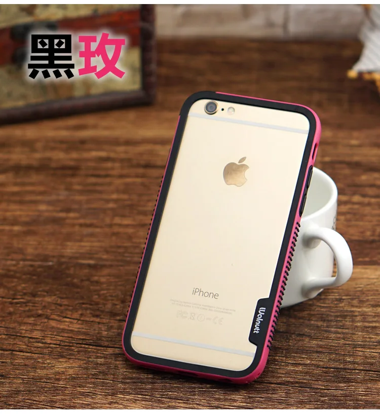 Для iphone 7 7plus бампер, Walnutt цвет шок силиконовый+ ТПУ бампер рамка для Apple iphone 6 6 S/6 6S plus/5S SE анти-скольжения