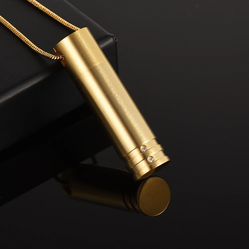 Кулон с мемориальной урной для человека/прах питомца 316L из нержавеющей стали цилиндр Keepsake кремации ювелирные изделия для мужчин