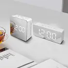Украшение дома Повтор Дата термометр цифровые часы настольные часы LED Дисплей зеркальная поверхность Reloj Sobremesa офис часы