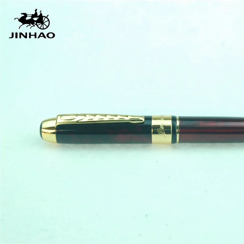 1 шт./лот Jinhao 250 фонтиан ручки красный золото клип Caneta papelaria чернилами Канцелярские