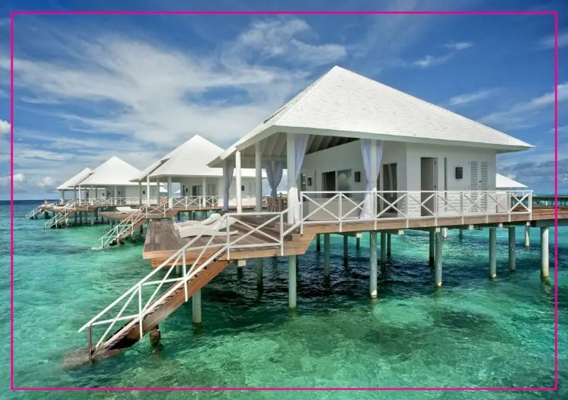 Прямоугольные жесткие магниты Maldives Water House/ Overwater Bungalow View прямоугольник