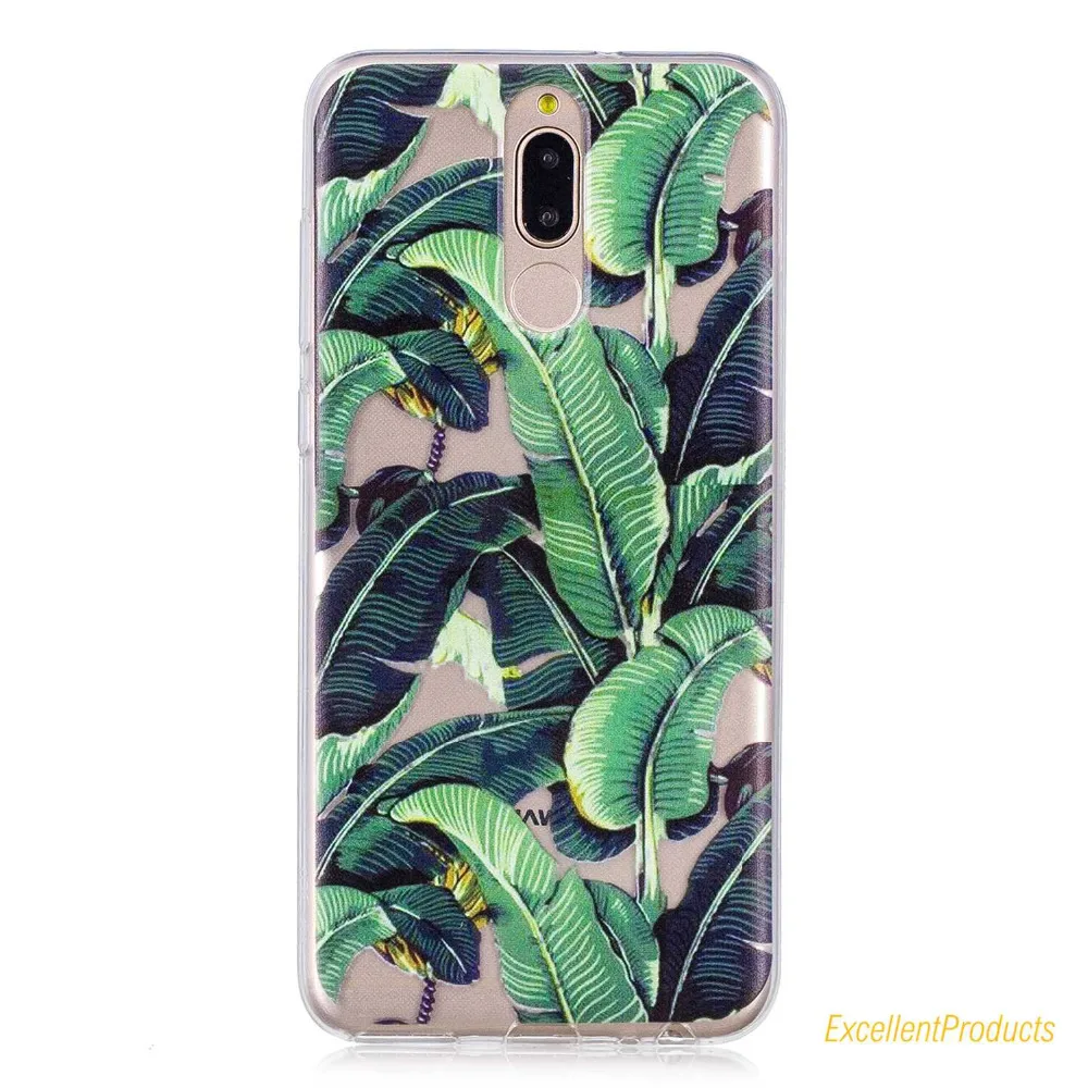 Для Coque huawei mate 10 Lite Мягкий силиконовый чехол из ТПУ Фламинго листья цветы кошка