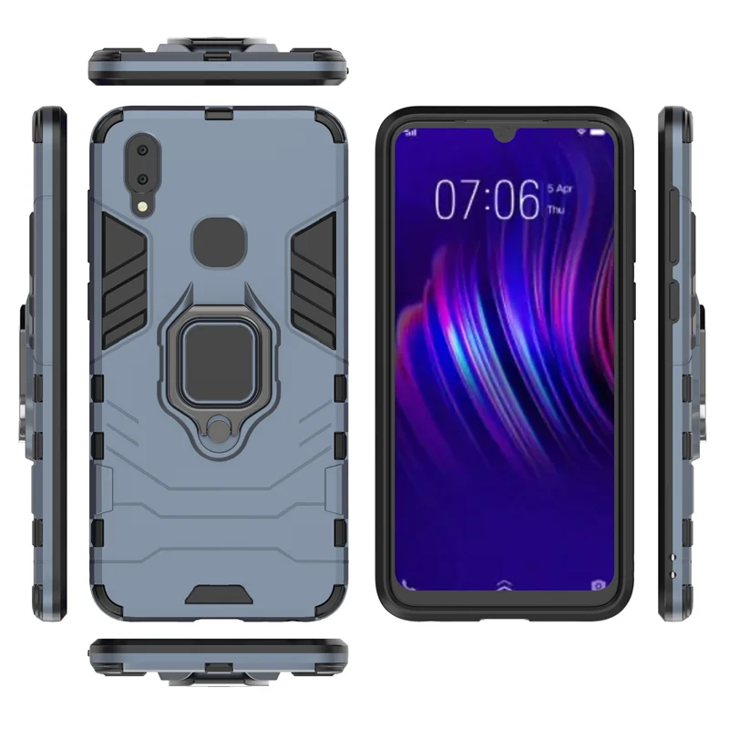 Чехол для Vivo V11i с магнитным кольцом на палец подставкой жесткий бампер чехол