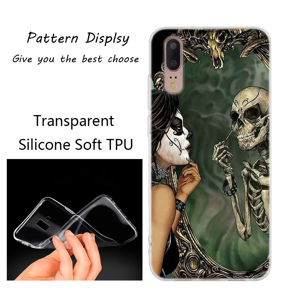 015 Мягкий силиконовый чехол Catrinas и skull для huawei P30 P20 P10 P9 P8 Lite P30 P20 Pro Mini PSmart Plus, Модный чехол - Цвет: 015