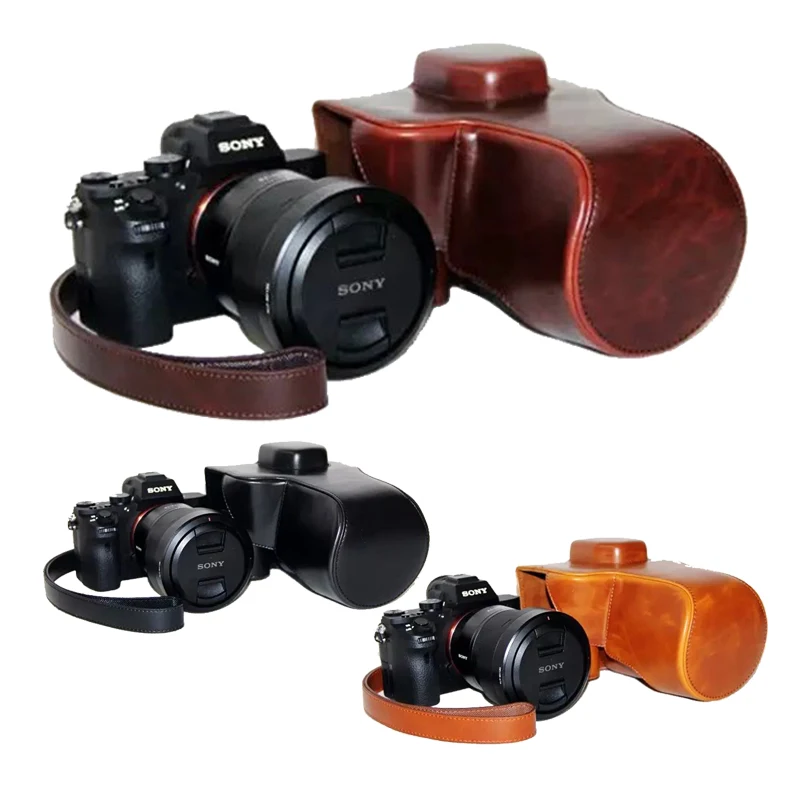 Новый чехол из искусственной кожи для камеры Sony A7II A7RII A72 A7R2 сумка с ремешком|leather