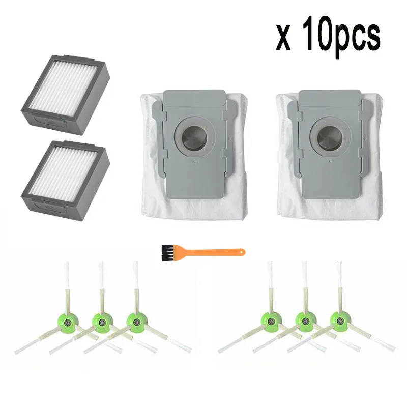 zh10pcs Пылесборник щетка-ролик Hepa фильтр боковой набор кистей для iRobot Roomba i7 E5 E6 I серии робот пылесос Замена запасной P - Цвет: zh10pcs