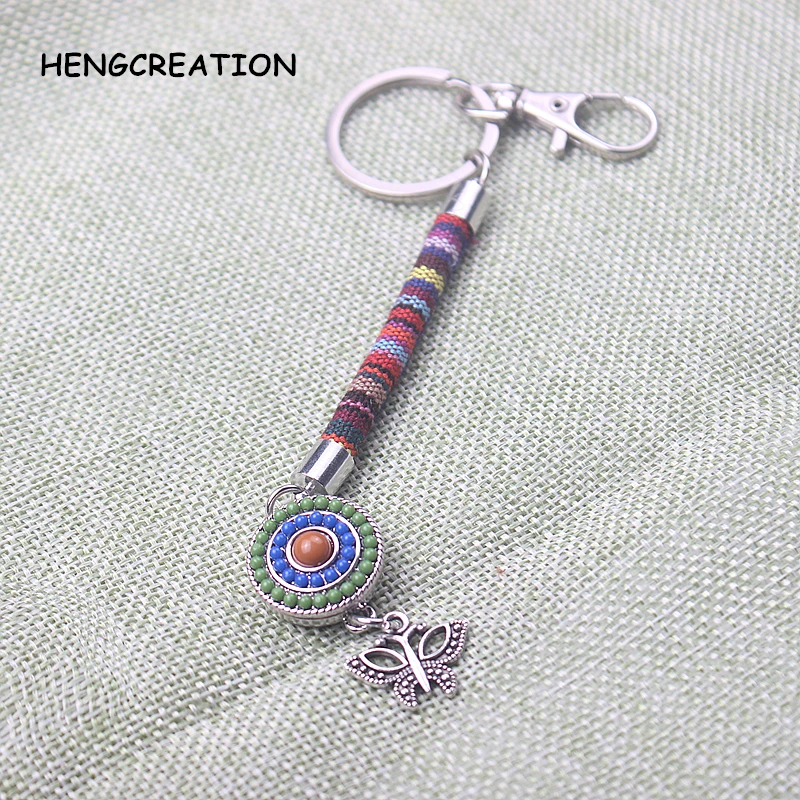 hengcreation original bohemia jewelry unique tribal ethnic flower leaves arrow tassel pendant handbag phone key holder wholesale |