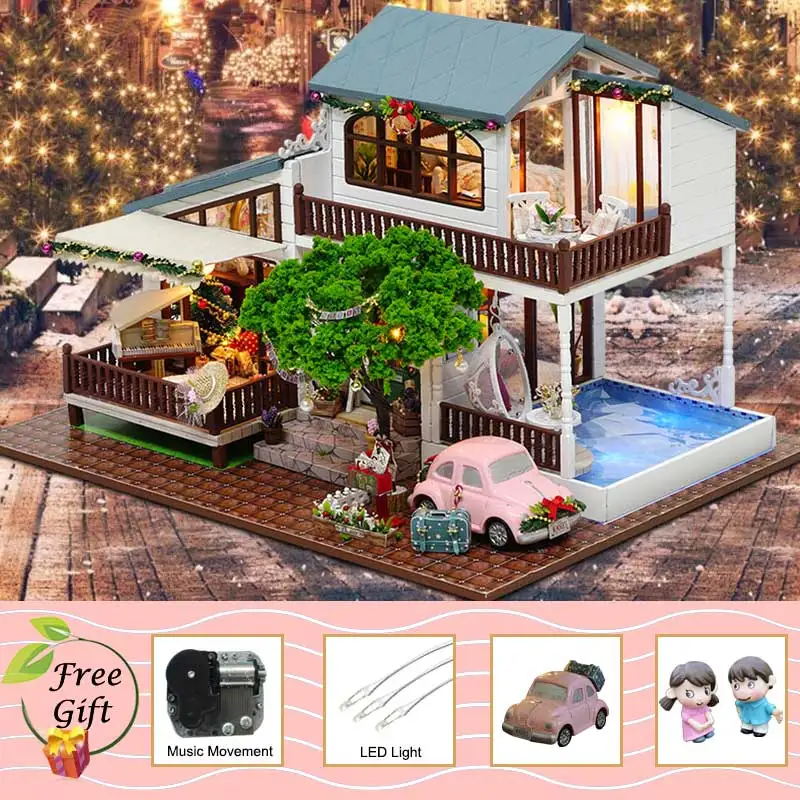 A39C Cutebee кукольный дом мебель миниатюрный кукольный домик DIY миниатюрный дом комната коробка театр игрушки для детей наклейки DIY кукольный домик A - Цвет: A39C