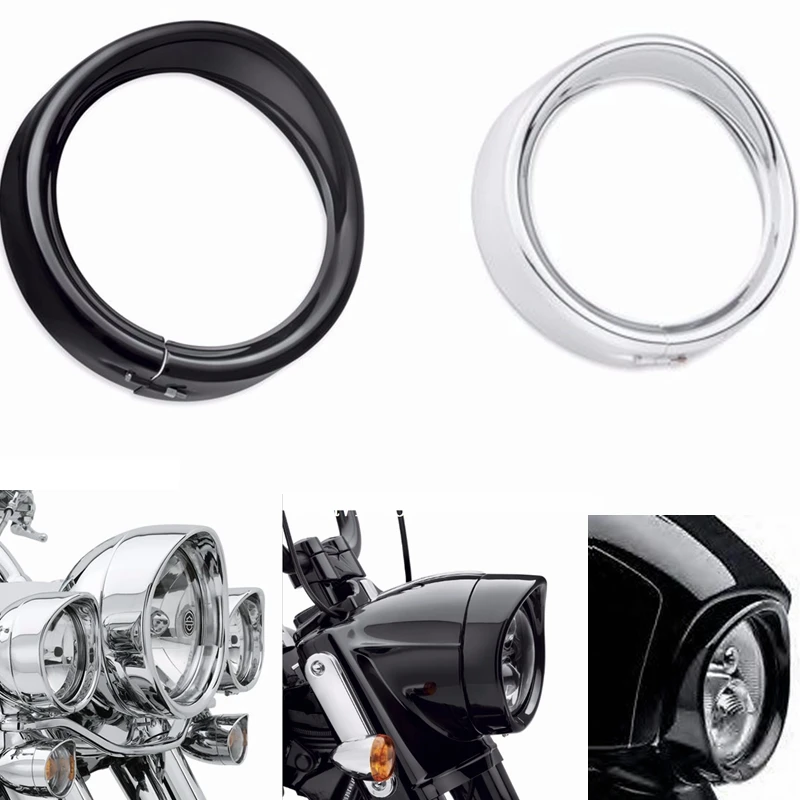 Мотоциклетные аксессуары черное/хромированное отделочное кольцо для Harley Touring Road