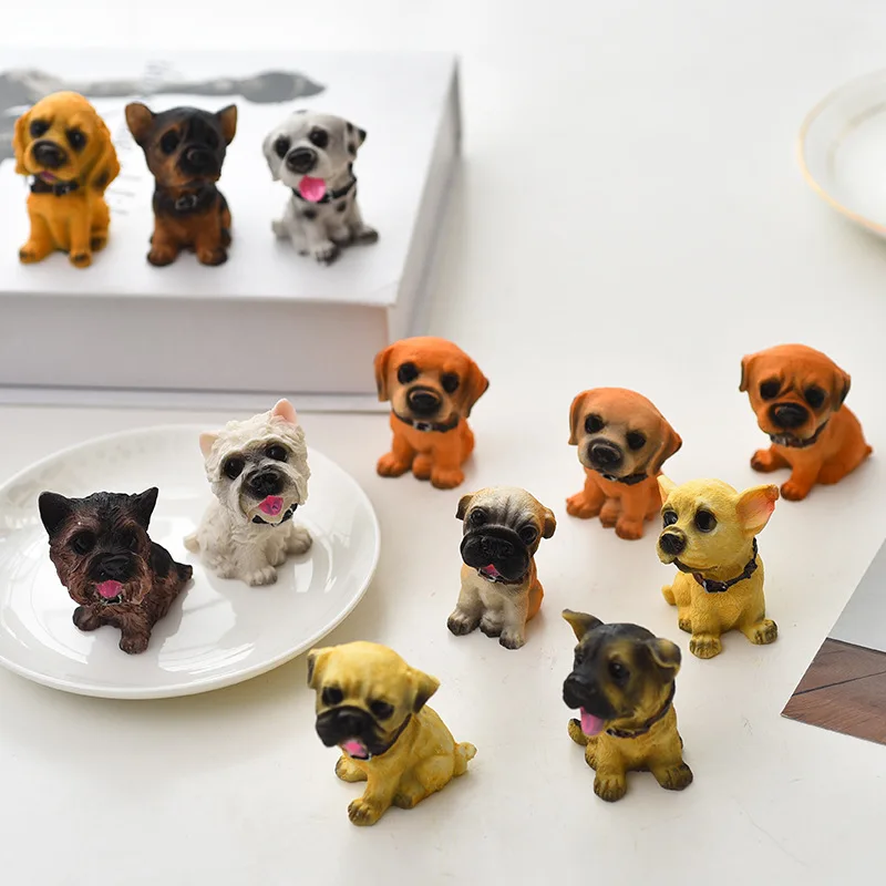 

12pcs Resin Dogs Micro Landscape Arificial Dogs Feng Shui Home Decorations Miniatures Ornaments Gift Vintage Home Decor