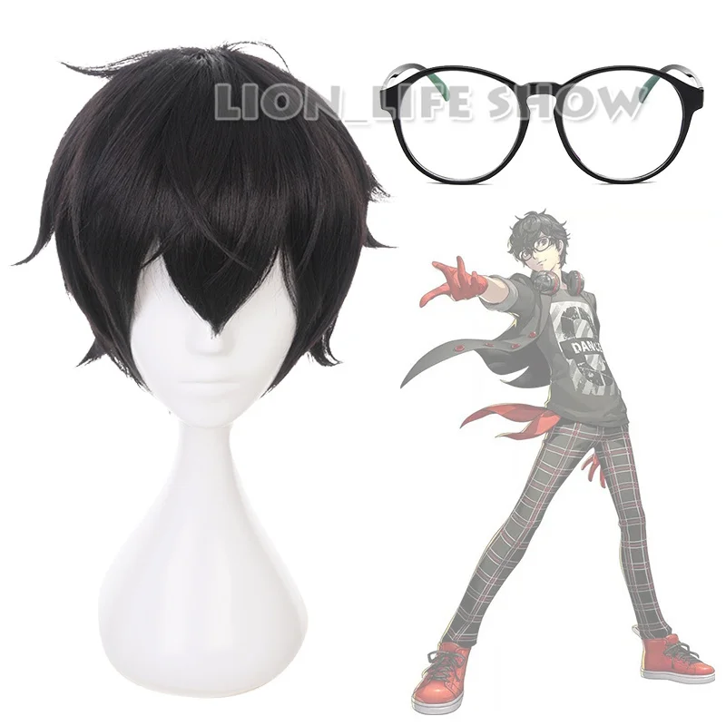 Парик для косплея Persona 5 Hero Kyoya hiбари Rin Okumura Houtarou черная короткая маска косплея|persona